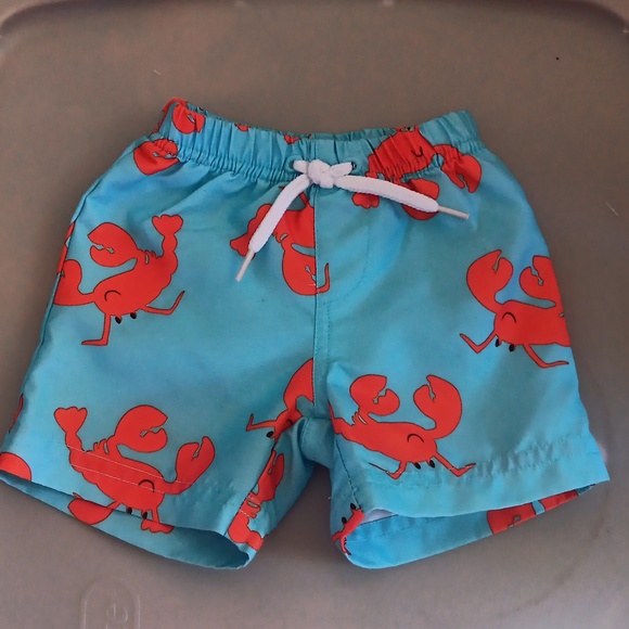 Crazy 8 crab print swim trunks - Picture 1 of 2